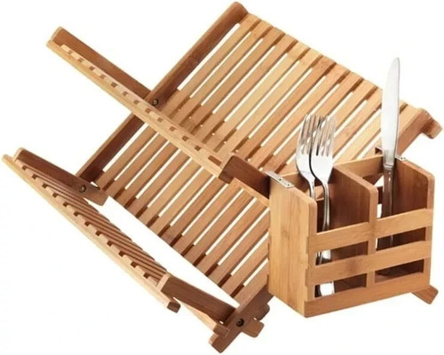 Bamboo wooden dish - wooden, drainer