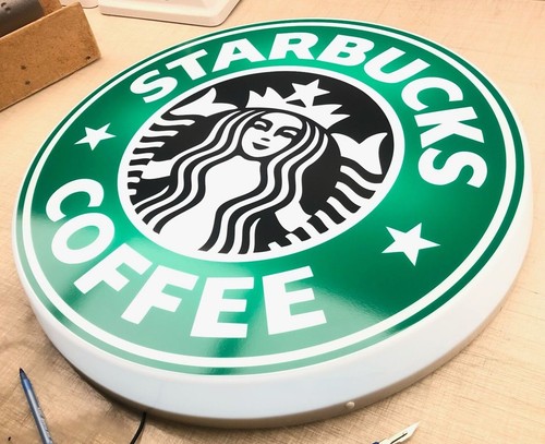 Starbucks illuminated wall - starbucks,