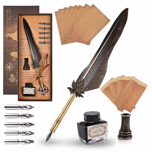 Feather quill pen set - feather,
