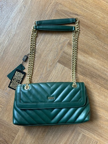 Biba green quilted bag gold - quilted,