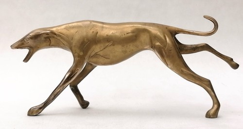 Vintage brass greyhound dog - vintage,