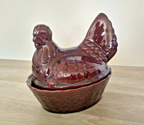 Vintage ceramic hen egg - vintage,