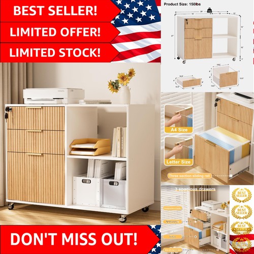 Elegant drawer rolling file - 3-drawer,