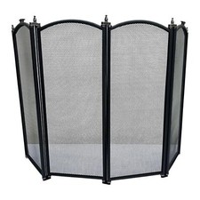 4-Panel Folding Mesh Fire Guard Screen - Fireplace Safety Protector