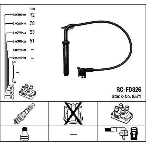 Ignition cable kit ngk 8571 - ignition,