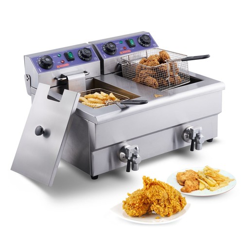 Commercial deep fryer dual - deep, fryer,