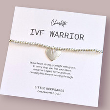 IVF Bracelet Gift, Warrior Fertility Journey Bracelet  Silver Plated Charm Z1
