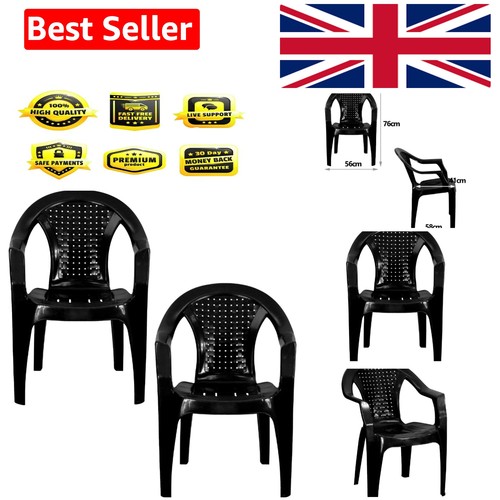 Plastic garden chairs black - plastic,