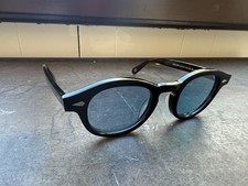 MOSCOT LEMTOSH Glossy Black Frame Blue Lenses SUN Sunglasses 46mm