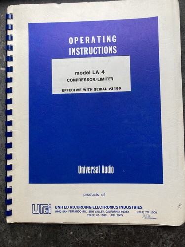 Urei compressor limiter - la‑4, compressor/limiter