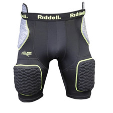 Riddell 5 Piece Integrated Girdle Black Padded Football Shorts, Size YM, NWT