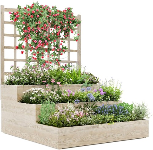 Tier wooden planter - wooden, raised