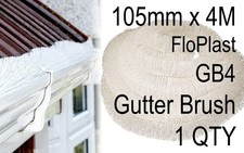 FloPlast Gutter Brush Leaf Guard 105mm x 4m white Debris Eliminator Hedgehog GB4