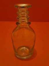 Antique Glass Decanter Bottle Heavy 3 Ring Neck Clear