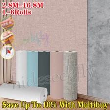 17M Thicken Self-Adhesive Thermal Insulation Linen Wallpaper Plain Wall Sticker