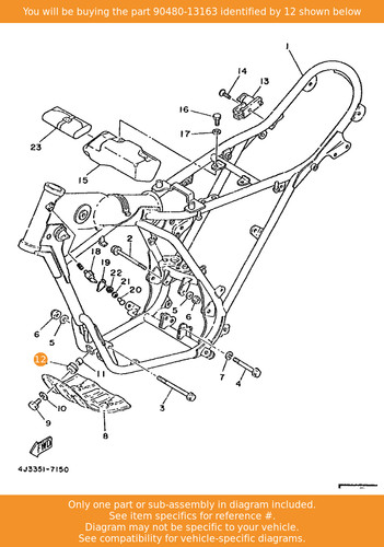 Yamaha grommet 90480 - yamaha, 90480-13163