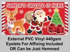 Santas Grotto Advert Sign Notice External PVC Vinyl 440 Exterior Banner Any Text