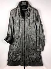 Creenstone Long Jacket Medium Grey Cotton Blend Coated Size 42