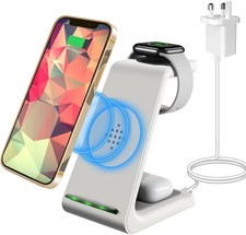 3in1 Fast Wireless Charger Stand Dock For Apple iPhone Samsung Android Phone New