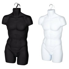 Male Hanging Body Form Full Retail Mannequin BLACK, WHITE