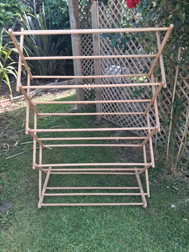 Vintage wooden clothes airer - wooden,