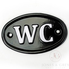 WC TOILET SIGN CAST METAL