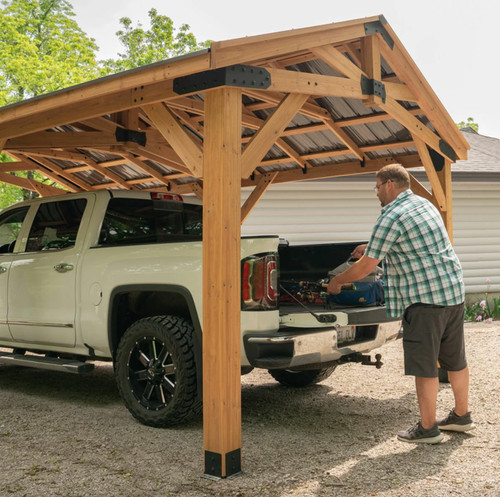 Large wooden car port - large,
