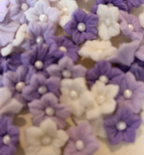 Mixed purple white - x, &