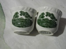 Pair of vintage green & white