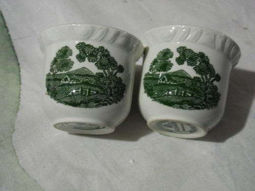 Pair vintage green white - vintage,