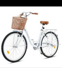 26 Inch VIRIBUS Ladies Bike Womens Bicycle Beach Cruiser w/ Basket Comfort Ride