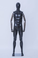  Male Mannequin Black Gloss HX-DM11HM Wooden Arms Hands Adjustable