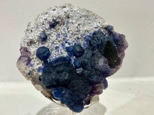 Blue Fluorite  on Dolomite /