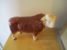 VINTAGE LARGE CERAMIC ENGLISH SHOP DISPLAY MELBA WARE  HEREFORD BULL.