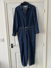 MNG Mango Denim Jumpsuit Boilersuit Womens XL 