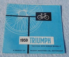VINTAGE TRIUMPH 1959 BICYCLE CATALOGUE/BROCHURE ORIGINAL