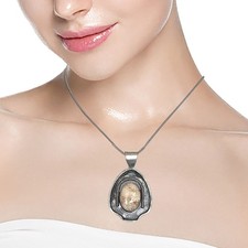 Necklace Fossil Gemstone Coral Gifted Jewelry 18" Handmade Natural