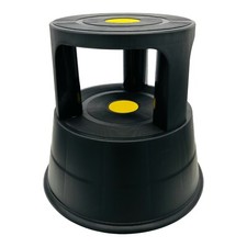 Mobile rolling safety kick step platform stool with spring wheels shop warehouse