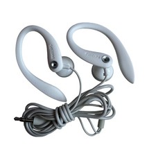 Used Philips sports Wired Earhook Headphones SHS3201  -White