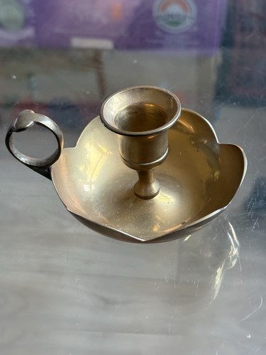 Brass vintage chamberstick - brass,