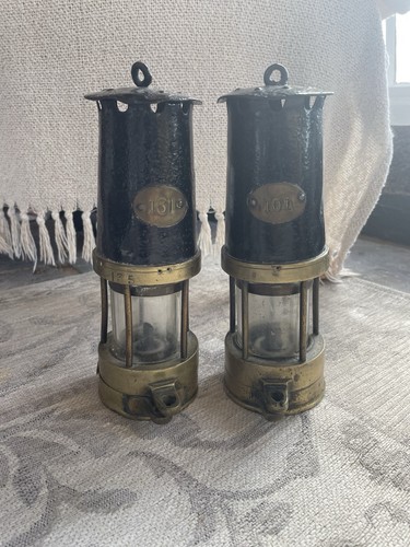 Miners pit lamps brass - pit,
