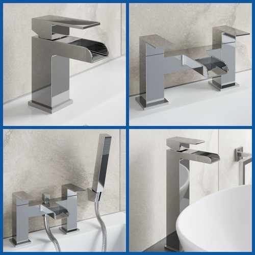 Waterfall bathroom taps chrome - waterfall,