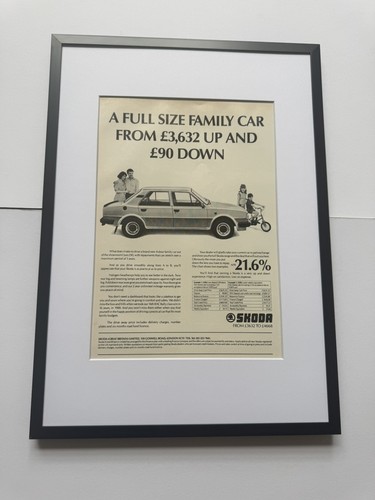 Framed original 1988 skoda - original,