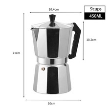 Italian Style Espresso Maker Stove Top Coffee Percolator Moka Pot 2,3,6,9&12 Cup