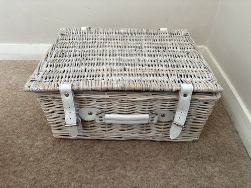 Wicker picnic hamper basket - wicker,