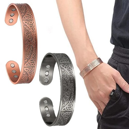 Men copper magnetic bracelet - copper,