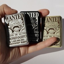 Petrol lighter with wanted poster one piece design, engraved and personalised