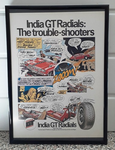 Framed original classic car - classic, ad