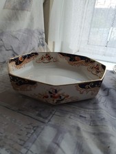 Royal Wood And Son England Victorian Vegetable Dish Rare HEXAGONAL 