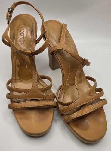 Tod tan leather - leather, strappy